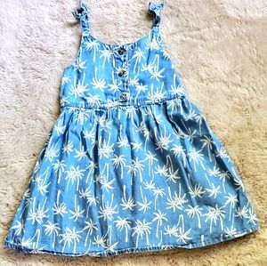Summer denim palm tree dress